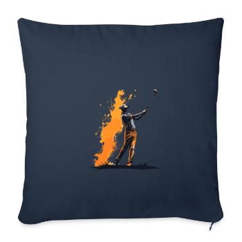 Golfspieler Design Esthétique Golfeur Sport - Housse de coussin décorative 45 x 45 cm - bleu marine - Devant