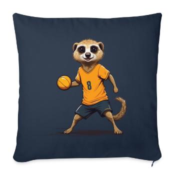 Joueur de handball suricate style streetwear - Housse de coussin décorative 45 x 45 cm - bleu marine - Devant