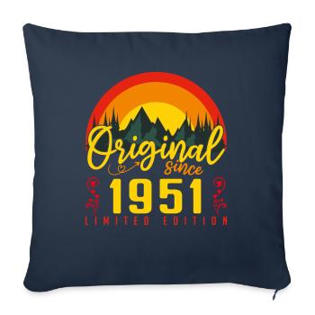 Anniversaire 1951 Anniversaire né en 1951 cadeau - Housse de coussin décorative 45 x 45 cm - bleu marine - Devant