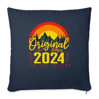 Anniversaire 2024 Anniversaire né en 2024 cadeau - Housse de coussin décorative 45 x 45 cm - bleu marine - Devant