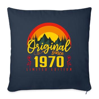 Anniversaire 1970 Anniversaire né en 1970 cadeau - Housse de coussin décorative 45 x 45 cm - bleu marine - Devant