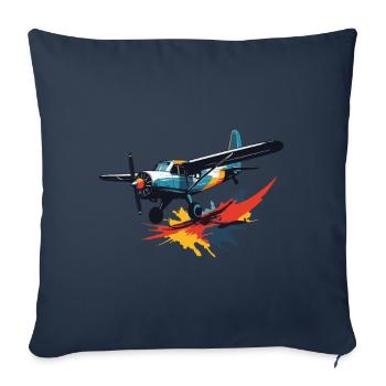 Model Airplane Pilot Airplane Hobby - Sofa pillowcase 17,3'' x 17,3'' (45 x 45 cm) - navy - Front
