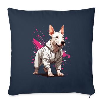 Bull Terrier Streetwear Jogging Aesthetic Fitness - Sofa pillowcase 17,3'' x 17,3'' (45 x 45 cm) - navy - Front