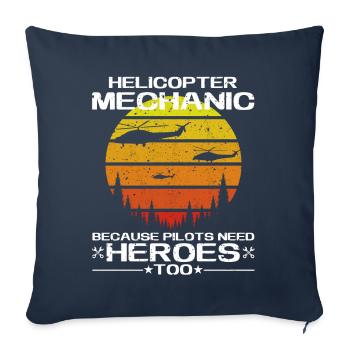 Helicopter Mechanic Heroes Pride - Sofa pillowcase 17,3'' x 17,3'' (45 x 45 cm) - navy - Front