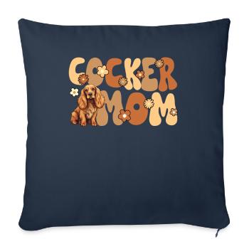 Cocker Spaniel Groovy Cocker Mom - Sofa pillowcase 17,3'' x 17,3'' (45 x 45 cm) - navy - Front