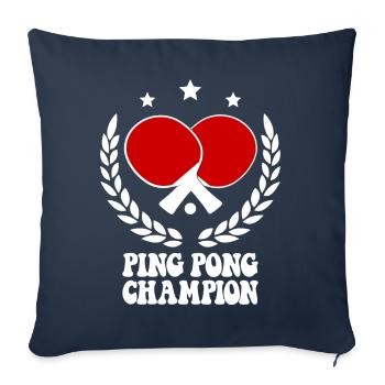 Ping Pong Champion Design Table Tennis and - Sofa pillowcase 17,3'' x 17,3'' (45 x 45 cm) - navy - Front