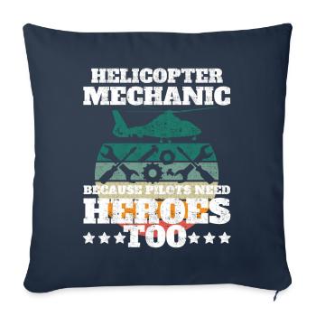 Helicopter Mechanic Heroes Pride - Sofa pillowcase 17,3'' x 17,3'' (45 x 45 cm) - navy - Front