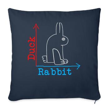 Wittgenstein lapin canard illusion - Housse de coussin décorative 45 x 45 cm - bleu marine - Devant