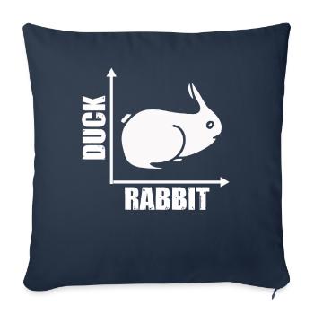 Wittgenstein lapin canard illusion - Housse de coussin décorative 45 x 45 cm - bleu marine - Devant