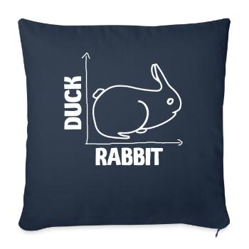 Wittgenstein lapin canard illusion - Housse de coussin décorative 45 x 45 cm - bleu marine - Devant