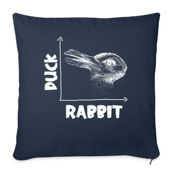 Wittgenstein lapin canard illusion - Housse de coussin décorative 45 x 45 cm - bleu marine - Devant