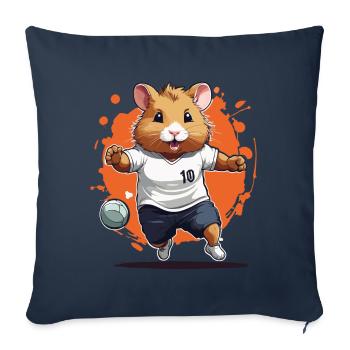 Handball Player Hamster Streetwear Iconic Style - Sofa pillowcase 17,3'' x 17,3'' (45 x 45 cm) - navy - Front