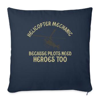 Helicopter Mechanic Heroes Pride - Sofa pillowcase 17,3'' x 17,3'' (45 x 45 cm) - navy - Front