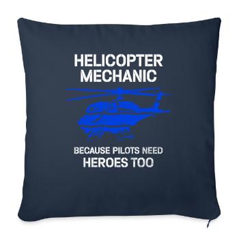 Helicopter Mechanic Heroes Pride - Sofa pillowcase 17,3'' x 17,3'' (45 x 45 cm) - navy - Front