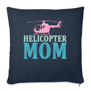 Hélicoptère Parents Drôle Hélicoptère Maman - Housse de coussin décorative 45 x 45 cm - bleu marine - Devant