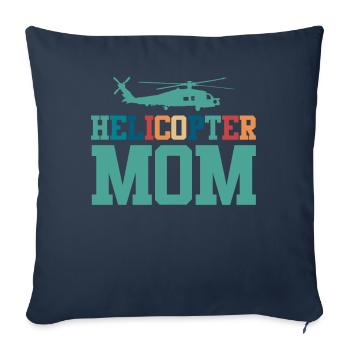 Hélicoptère Parents Drôle Hélicoptère Maman - Housse de coussin décorative 45 x 45 cm - bleu marine - Devant