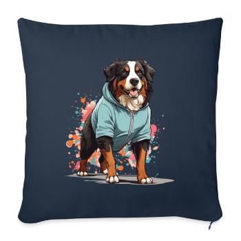 Border Collie Streetwear Jogging Aesthetic Style - Sofa pillowcase 17,3'' x 17,3'' (45 x 45 cm) - navy - Front