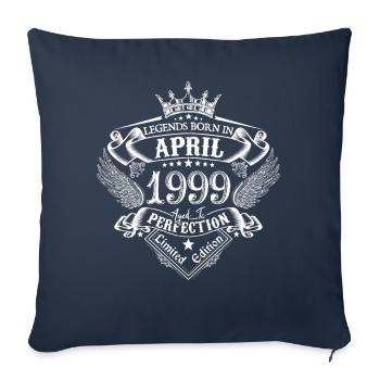 Avril 1999 anniversaire avril 1999 avril cadeau - Housse de coussin décorative 45 x 45 cm - bleu marine - Devant