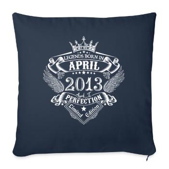 Avril 2013 anniversaire avril 2013 avril cadeau - Housse de coussin décorative 45 x 45 cm - bleu marine - Devant