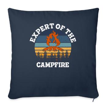 Expert Of Campfire Camping Expert - Sofa pillowcase 17,3'' x 17,3'' (45 x 45 cm) - navy - Front
