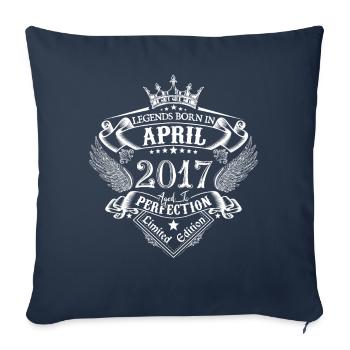 Avril 2017 anniversaire avril 2017 avril cadeau - Housse de coussin décorative 45 x 45 cm - bleu marine - Devant