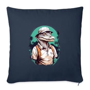 Golfeur Crocodile Golfeur Design Streetwear - Housse de coussin décorative 45 x 45 cm - bleu marine - Devant