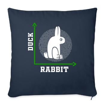 Illusion de canard et de lapin de Wittgenstein - Housse de coussin décorative 45 x 45 cm - bleu marine - Devant