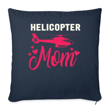 Hélicoptère Parents Drôle Hélicoptère Maman - Housse de coussin décorative 45 x 45 cm - bleu marine - Devant