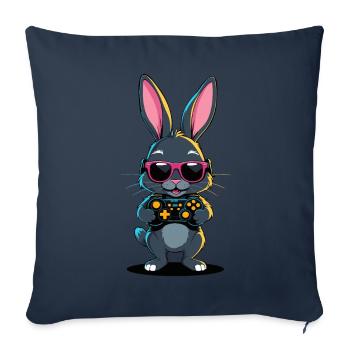 Easter Bunny Gamer Iconic Easter Gaming - Sofa pillowcase 17,3'' x 17,3'' (45 x 45 cm) - navy - Front