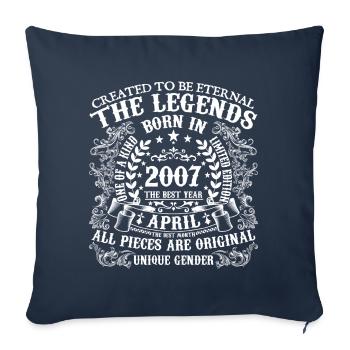 April 2007 Anniversary 2007 April Year - Sofa pillowcase 17,3'' x 17,3'' (45 x 45 cm) - navy - Front