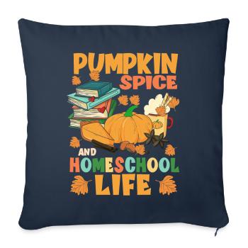 Épices à la citrouille et vie à la maison - Housse de coussin décorative 45 x 45 cm - bleu marine - Devant