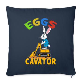 Funny Easter Saying Easter Bunny Excavator Driver - Sofa pillowcase 17,3'' x 17,3'' (45 x 45 cm) - navy - Front