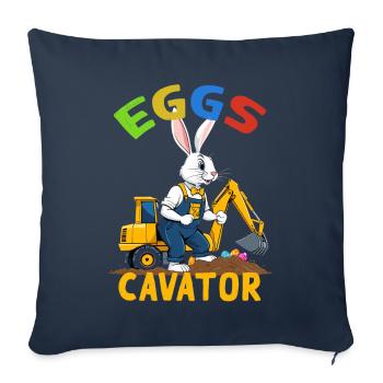 Funny Easter Saying Easter Bunny Excavator Driver - Sofa pillowcase 17,3'' x 17,3'' (45 x 45 cm) - navy - Front