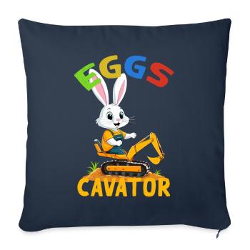 Funny Easter Saying Easter Bunny Excavator Driver - Sofa pillowcase 17,3'' x 17,3'' (45 x 45 cm) - navy - Front
