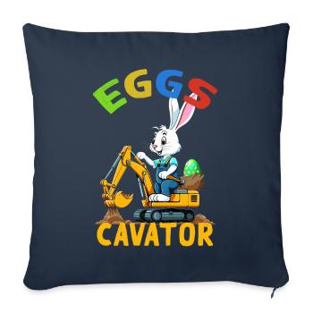 Funny Easter Saying Easter Bunny Excavator Driver - Sofa pillowcase 17,3'' x 17,3'' (45 x 45 cm) - navy - Front
