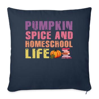 Épices à la citrouille et vie à la maison - Housse de coussin décorative 45 x 45 cm - bleu marine - Devant