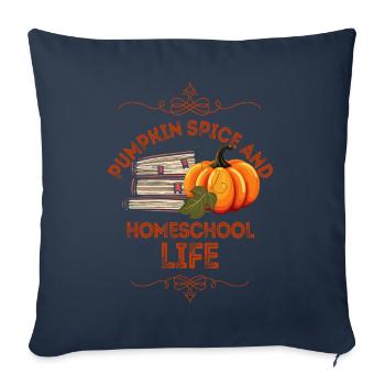 Pumpkin Spice And Homeschool Life - Sofa pillowcase 17,3'' x 17,3'' (45 x 45 cm) - navy - Front