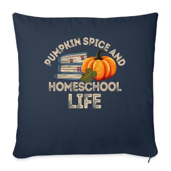 Épices à la citrouille et vie à la maison - Housse de coussin décorative 45 x 45 cm - bleu marine - Devant