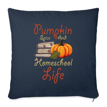 Pumpkin Spice And Homeschool Life - Sofa pillowcase 17,3'' x 17,3'' (45 x 45 cm) - navy - Front