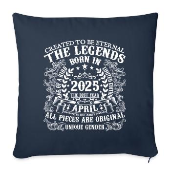 Avril 2025 anniversaire 2025 Avril année - Housse de coussin décorative 45 x 45 cm - bleu marine - Devant