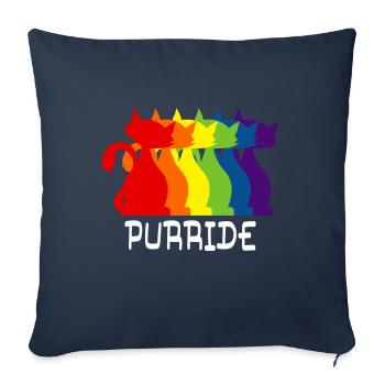 Purride Regenbogen Kätzchen Bunte Lgbt Silhouette - Sofakissenbezug 45 x 45 cm - Navy - Vorne