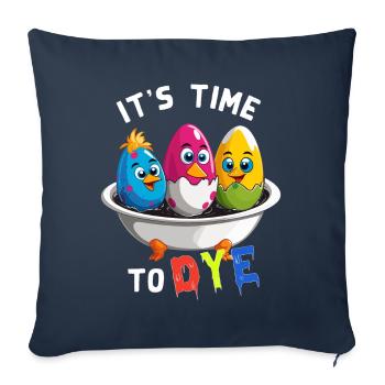 Oeufs Teinture Humour Coloré Drôle Pâques Artiste - Housse de coussin décorative 45 x 45 cm - bleu marine - Devant