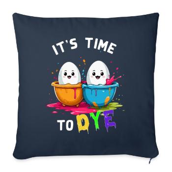Funny Eggs Dyeing Colors for Easter Artist - Sofa pillowcase 17,3'' x 17,3'' (45 x 45 cm) - navy - Front