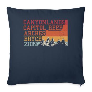 Explore Utah National Parks Mountains - Sofa pillowcase 17,3'' x 17,3'' (45 x 45 cm) - navy - Front