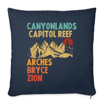 Explore Utah National Parks Mountains - Sofa pillowcase 17,3'' x 17,3'' (45 x 45 cm) - navy - Front