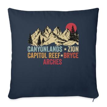 Explore Utah National Parks Mountains - Sofa pillowcase 17,3'' x 17,3'' (45 x 45 cm) - navy - Front
