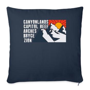 Erkunden Sie die Berge der Utah-Nationalparks - Sofakissenbezug 45 x 45 cm - Navy - Vorne