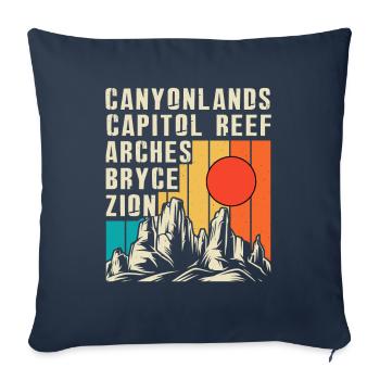 Explore Utah National Parks Mountains - Sofa pillowcase 17,3'' x 17,3'' (45 x 45 cm) - navy - Front