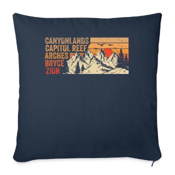 Explore Utah National Parks Mountains - Sofa pillowcase 17,3'' x 17,3'' (45 x 45 cm) - navy - Front
