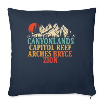 Explore Utah National Parks Mountains - Sofa pillowcase 17,3'' x 17,3'' (45 x 45 cm) - navy - Front